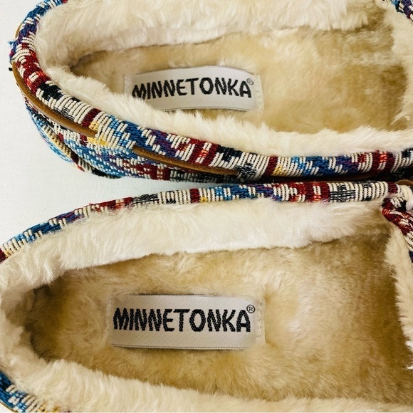 Minnetonka Mosaic Cally Hard Sole Moccasin Slippers Size 5 - Picture 6 of 7